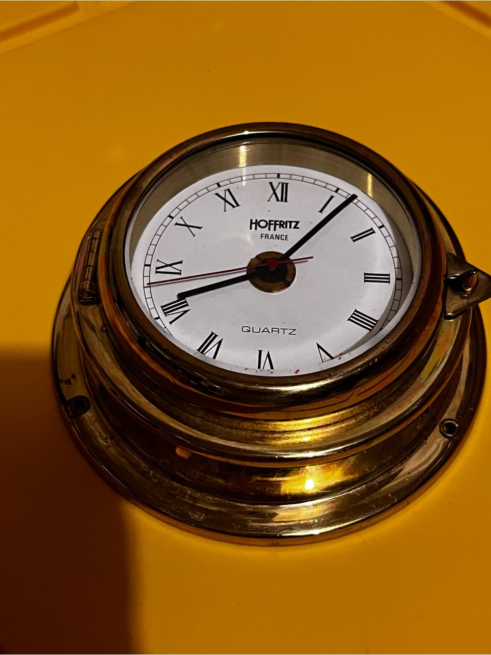 Vintage small Brass Clock - Gold